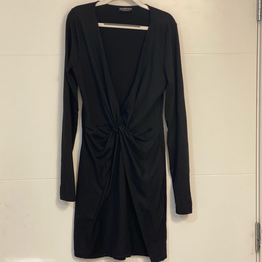 Fashion Nova Long Sleeve Mini Dress Black - Picture 4 of 4